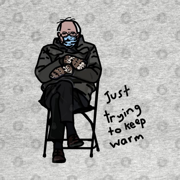 Keep Warm Bernie Sanders Memes Line Drawing by ellenhenryart